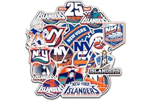 MEDIAWORKS 25 PCS New York American Islanders Hockey Stickers for Water Bottle, Laptop, Bicycle, Computer, Motorcycle, Travel Case, Car Decal Decoration Sticker
