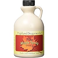 Highland Sugarworks Jug 100% Maple Syrup Pure Grade A Dark Color with Robust Taste 32 oz