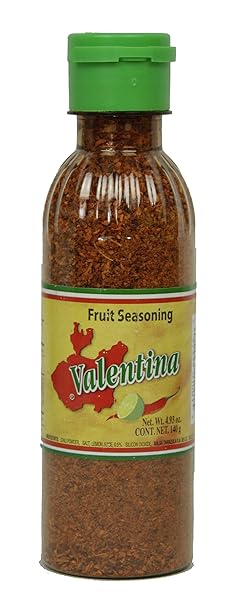 VALENTINA SALSA CHILI POWDER | ALL NATURAL, FRUIT DRY SEASONING SALT AND LIME PERFECT FOR FRUITS, CHIPS GREAT WITH SNACKS AND MANY OTHER DISHES OR MORE, 4.93 OUNCE BOTTLE (140 GRAM)