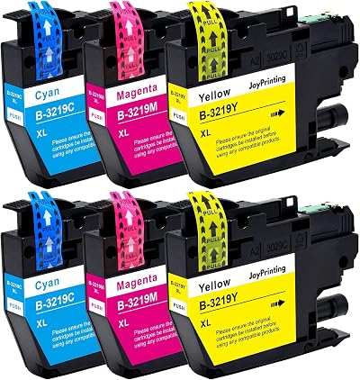 JoyPrinting LC3219XL Ink Cartridges 6 Pack Cyan Magenta Yellow for Brother