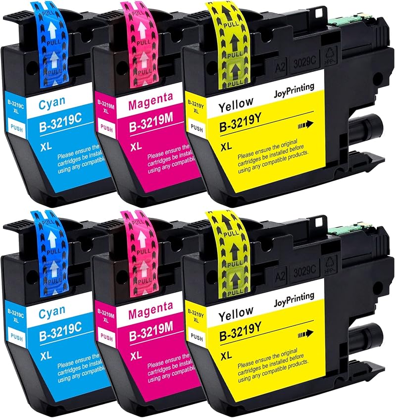 JoyPrinting LC3219XL Ink Cartridges 6 Pack Cyan Magenta Yellow for Brother