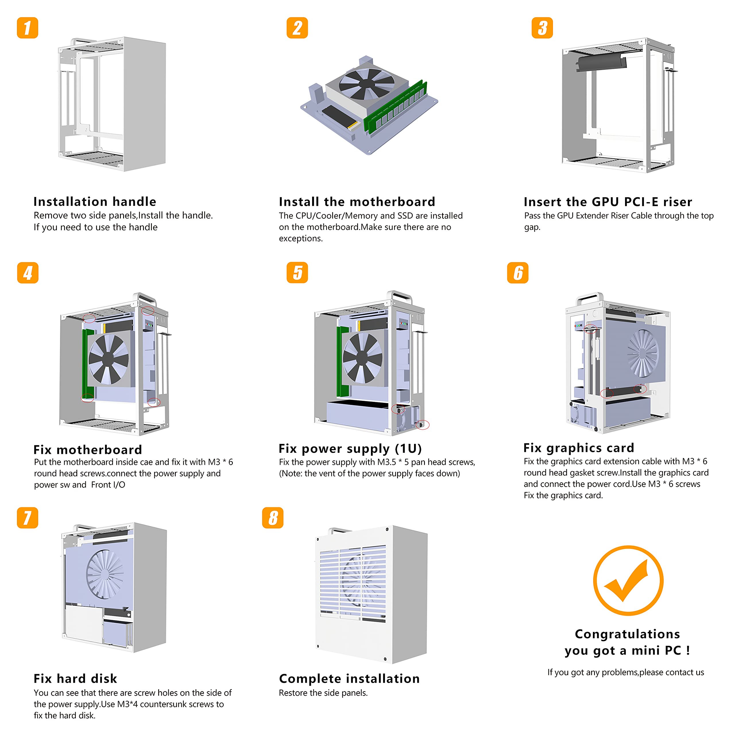 Itx Mini Case - K39 (Steel),1U Power Supply,Front I/O USB & Type-C Port,2 Handle can be Installed,Vented Panel - 2 Steel & 1 Acrylic Side Panels / 5L SFF Case