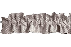 Zen Creative Designs Faux Burlap Sleeve Topper Window Valance Top Bottom Ruffle Home Décor Bedroom Nursery Kitchen Window (58" Wide x 5" Tall, Frosted Wheat)