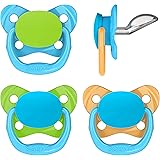 Amazon Brand - Solimo Orthodontic Baby Pacifier, Stage 3 (12-18M), BPA Free, Assorted Colors (Pack of 4)