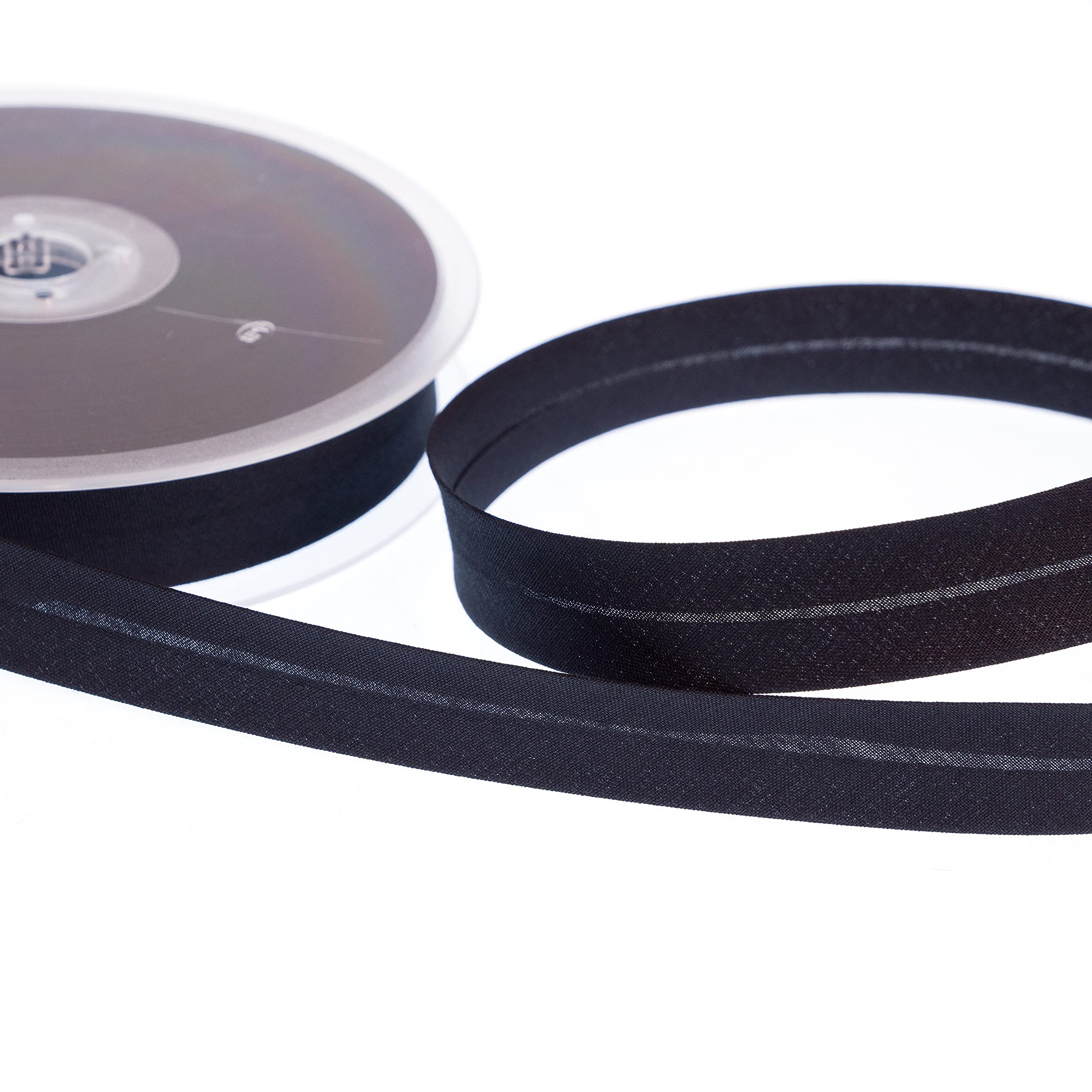 Realm Bias Binding Centre Fold Polycotton 18mm/30mm 5 Metres (Black, 18mm)