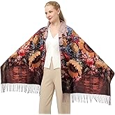 XINYUN Women's Fashion Scarf with Art Printed Tassel Soft Cashmere Warm Large Blanket Wrap Shawl for gift