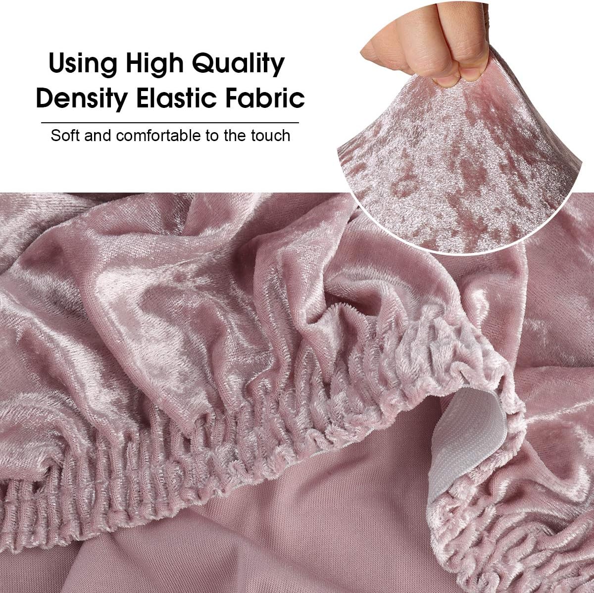 ele ELEOPTION Crushed Velvet Stretchable Elastic Chair Covers for Dining Room Wedding Banquet Party Decoration - Image 5