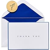 Papyrus Thank You Cards with Envelopes, Navy (16-Count)