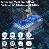 FLYLINKTECH 6000mAh Battery for Dyson V8 SV10 Replacement Battery view 3