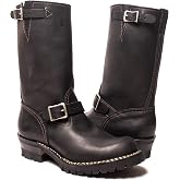 Wesco 11" Boss Engineer 1-Strap Wide Calf Black Leather Boots USA