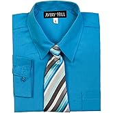Avery Hill Boys Long Sleeve Dress Shirt with Windsor Tie