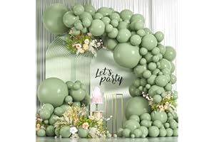 ZIZASARY 114pcs Sage Green Balloons Different Sizes, 18 12 10 5 inch Matte Olive Green Balloons Garland Arch kit for Woodland Baby Shower Jungle Birthday Boho Wedding Decor