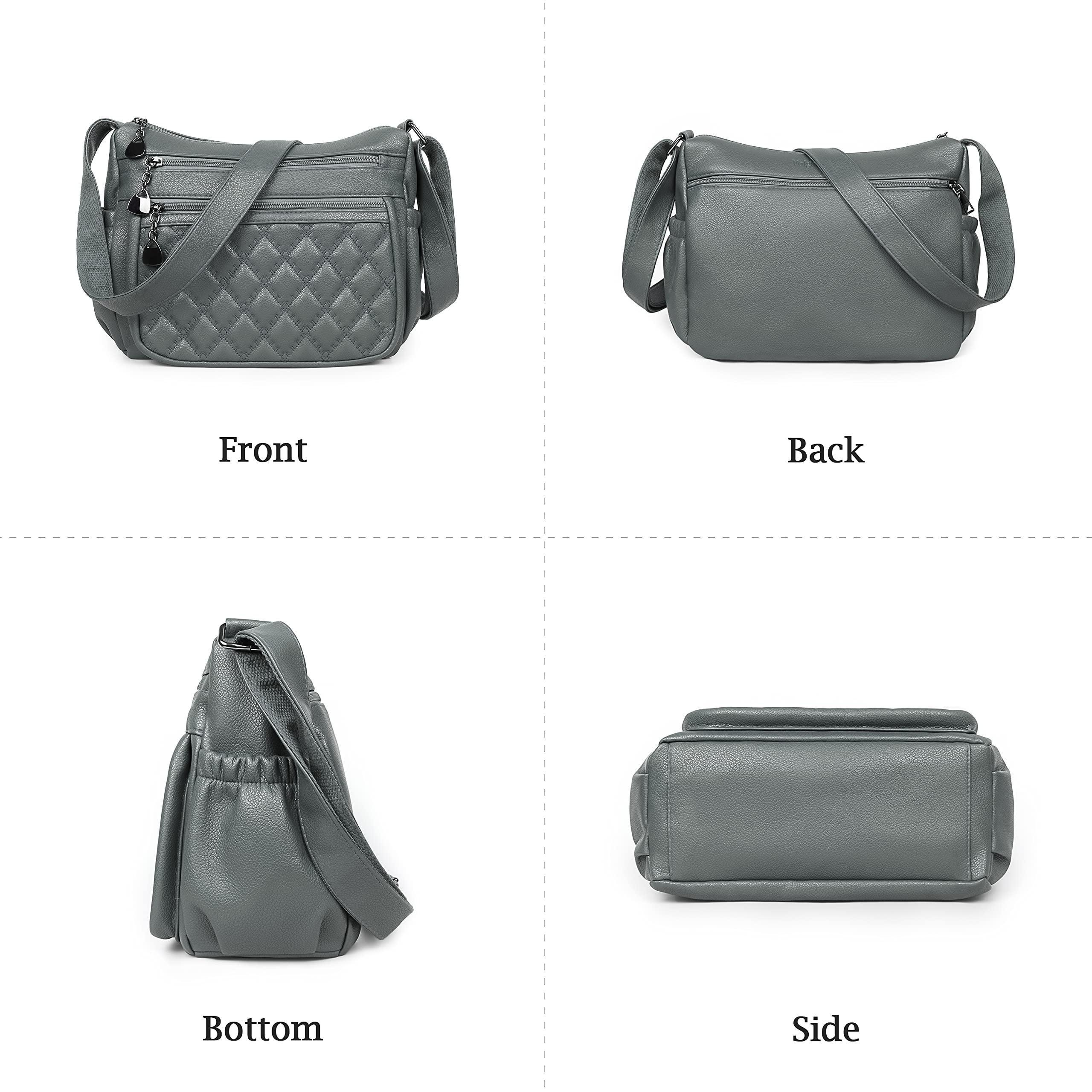 Crossbody Purse for Women Ladies Soft PU Leather Shoulder Bag Medium Roomy Handbag Fashion Tote Top Handle Satchel