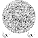 Daiyifiy 1000Pcs Beads Tips Knot Covers Clamshell Crimp Tips Beads Set Jewelry Making Beads Open Clamshell Fold-Over Bead Tips for Knots & Crimp Findings Jewelry Making DIY Craft(Silver)