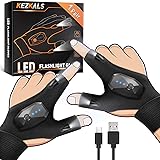 Stocking Stuffers for Men Adults , LED Rechargeable Flashlight Gloves, Gifts for Men, Christmas Gifts for Men , Cool Gadgets 