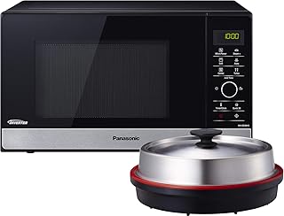 Panasonic NN-GD38HSGTG Mikrowelle mit Grill (1000 W, Dampfgarer, Steamer, Kombimikrowelle, Pizza-Pfanne, 23 Liter) edelstahl-schwarz
