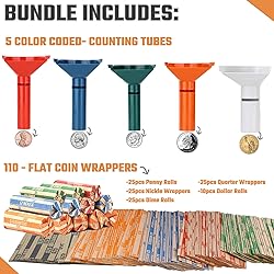 Coin Counters & Coin Sorters Tubes Set of 5