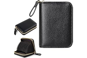 EcoVision Credit Card Holder RFID Card Case Wallet, Small Accordion Zipper Card Case Holder, Card Organizer Case for Women Men