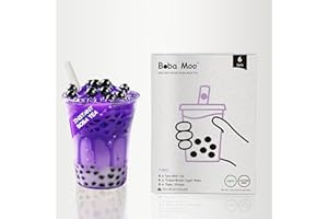 Boba Moo Premium Boba Tea Kit With Taro Milk Tea Flavor - Only 10,000 Kits Yearly, Small Batch Bubble Tea Kit With Exceptional Taste & Chewiness, Vegan, Lactose-Free, 6 Servings