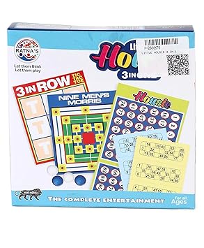 RATNAS Little HOUSIE 3 in 1. 3 in 1 Game Fun for Kids and Family.(HOUSIE,Nine Mens Morris,TIC TAC Toe