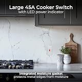 BG Electrical Large Cooker Control Switch Unit with LED Power Indicator 45A view 4