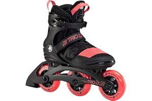 K2 Trio LT 100 Womens Inline Skates, Black/Coral, 10.0