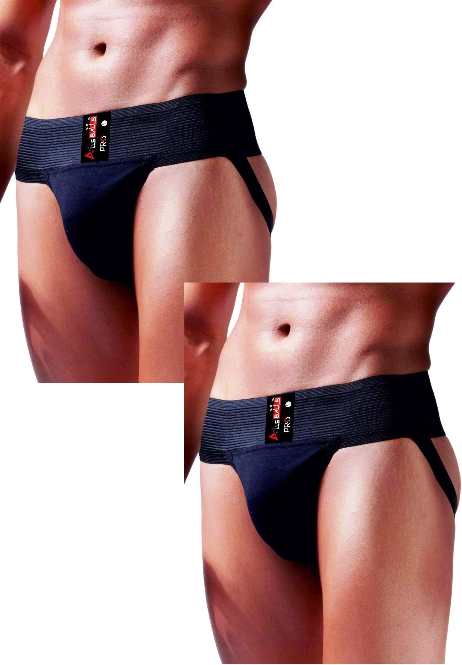 AllsBalls Jockstrap Gym Cotton Supporter with Cup Pocket Gym, Fitness & Outdoor Inner Wear Soft Underpants