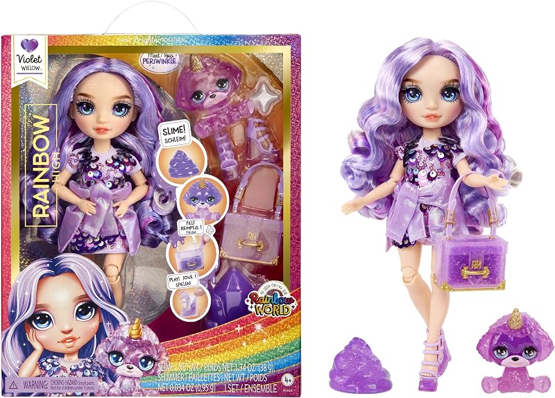 Rainbow High Violet Willow 28 cm Fashion Doll with Sparkle Slime & Pet