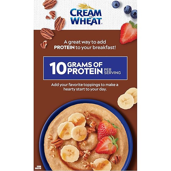 CREAM OF WHEAT INSTANT HIGH PROTEIN HOT CEREAL, MAPLE BROWN SUGAR, 1.6 OUNCE, 6 PACKETS