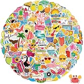 XZENTIRA 100 PCS Summer Stickers for Kids, Waterproof Beach Stickers for Water Bottles, Happy Hawaiian Vacation Vinyl Stickers for Laptop, Skateboard, Phone, Kids, Teens &amp; Girls