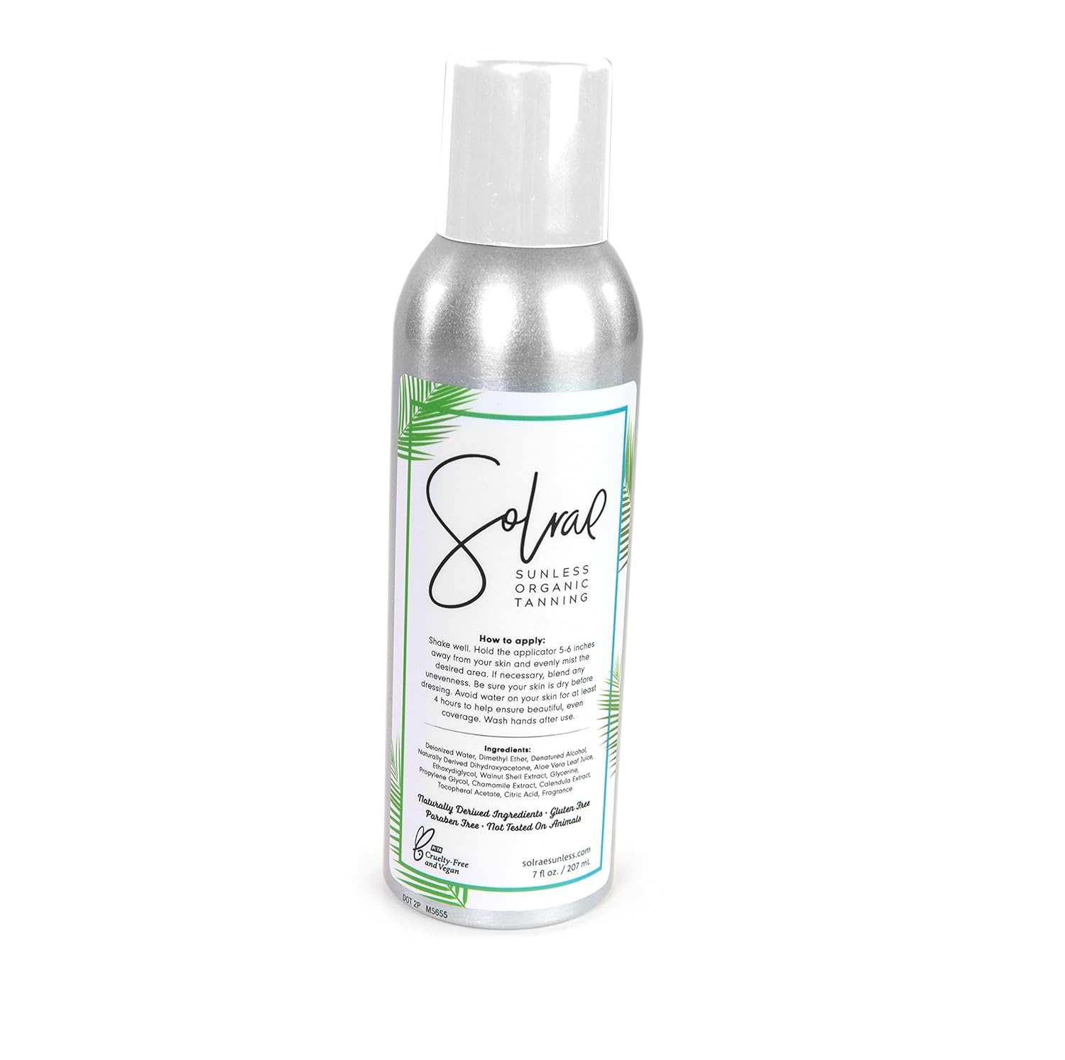 Solrae Sunless Organic Tanning Spray 7oz All Natural Ingredients, Gluten-Free and Paraben-Free