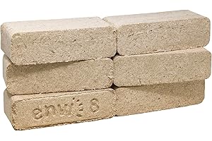 Firewood Central Envi 8 Hardwood Fuel Blocks (6-Pack) – 100% Natural Compressed Sawdust, Long Burn & High Heat for Fireplaces, Stoves & Fire Pits – by Bio-Diversity