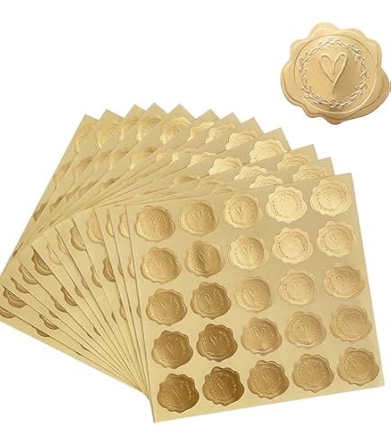 PaperDirect Gold Foil Christmas Tree Seals - 48 Count Embossed Stickers
