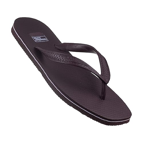 brown rubber flip flops
