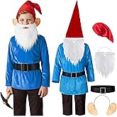 Kids Dwarf Gnome Elf Costume for Boys Fancy Elf Halloween Christmas Cosplay