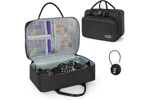 LASUK Storage Bag With Digit Combination Padlock For Private Toys Cards Files Documents Cash Accessories Travel Cable Combination Lock Bag