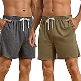 U2SKIIN Mens 2 Pack Pajama Shorts, Soft Cool Breathable Sleep Bottoms, Comfy Lounge Pj Pants with Pocket