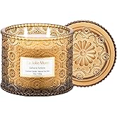 LA JOLIE MUSE Sahara Amber Candle – Bergamot, Clove & Amber | 12 oz Large 2-Wick Soy Wax Candle | 60 Hours Clean Burn | Gift-Ready for Hosts & Gatherings | Elegant Home Décor