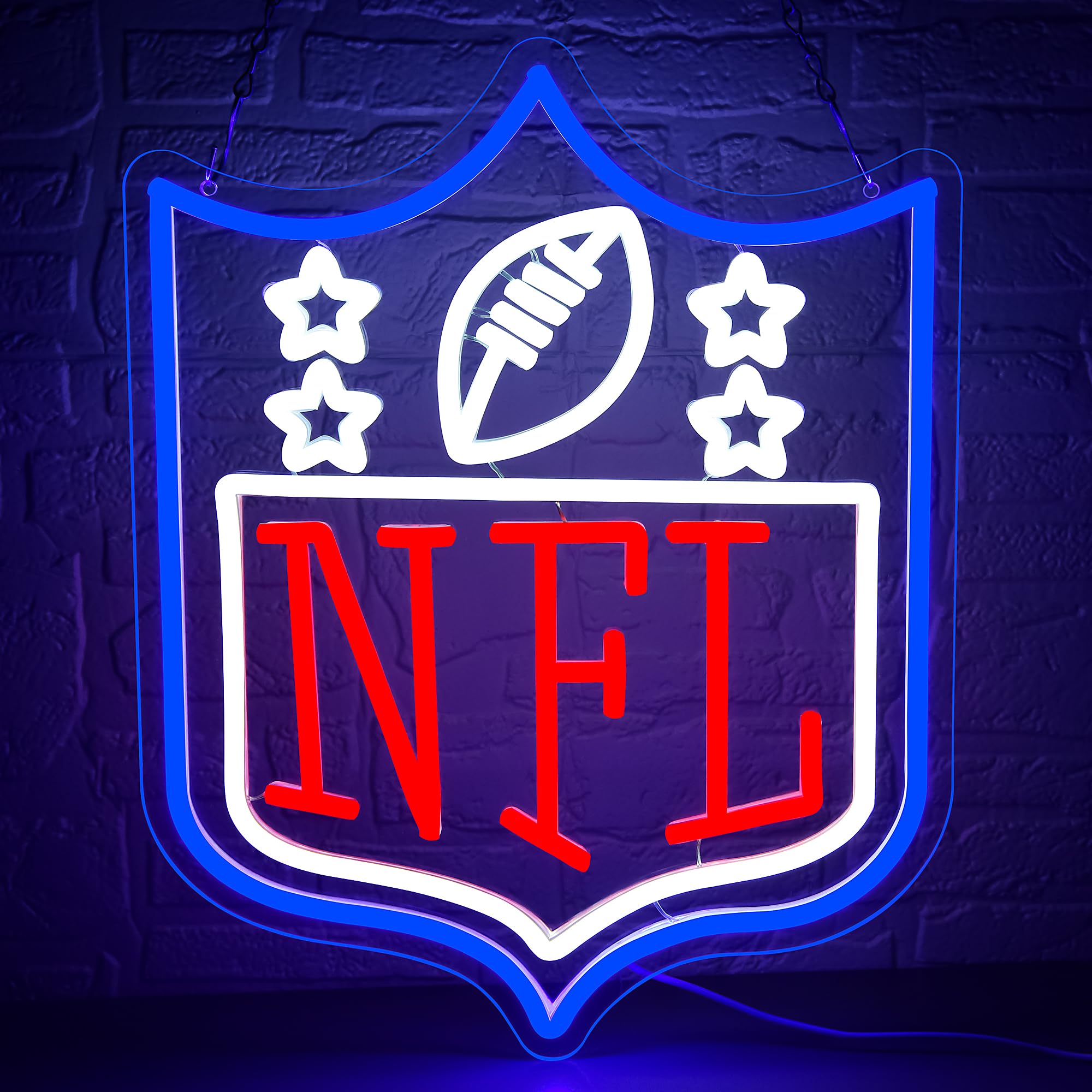 Photo 1 of **********DAMAGED*******
Football Neon Sign for Wall Decor Dimmable Football Led Neon Light for Man Cave or Garage Club Bedroom Birthday Gifts for Rugby Fans 5V USB Powered Size15.7 * 11.8In(ZYLD173)