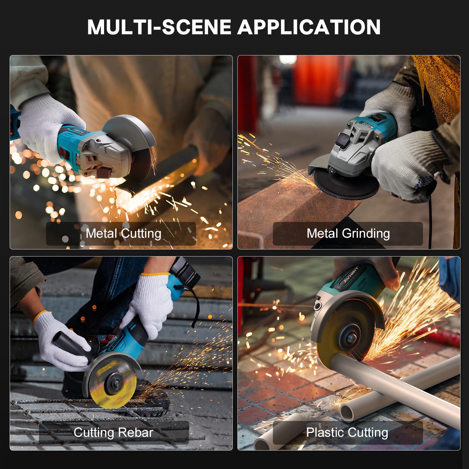 Mua Avhrit Cordless Angle Grinder 2X4.0AH Batteries, 21V Power Angle ...