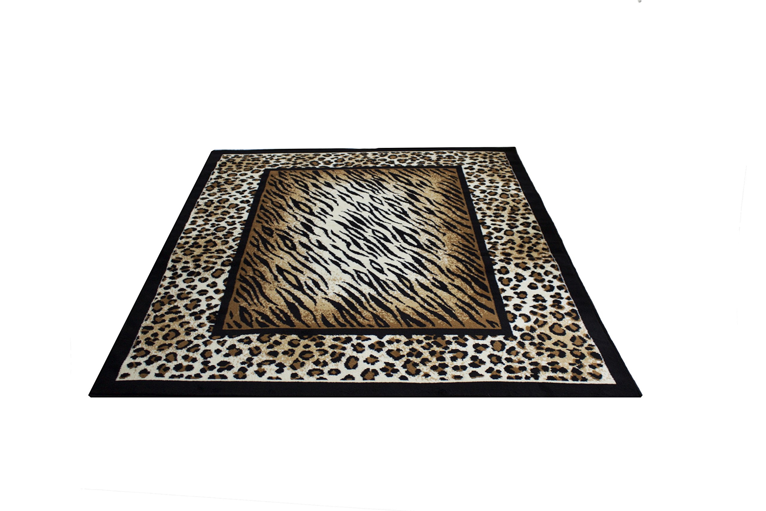 Rugs 4 Less Collection Leopard Tiger Skin Mix Animal Print Area Rug (5