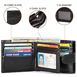 GOIACII Mens Wallet Large Capacity Genuine Leather