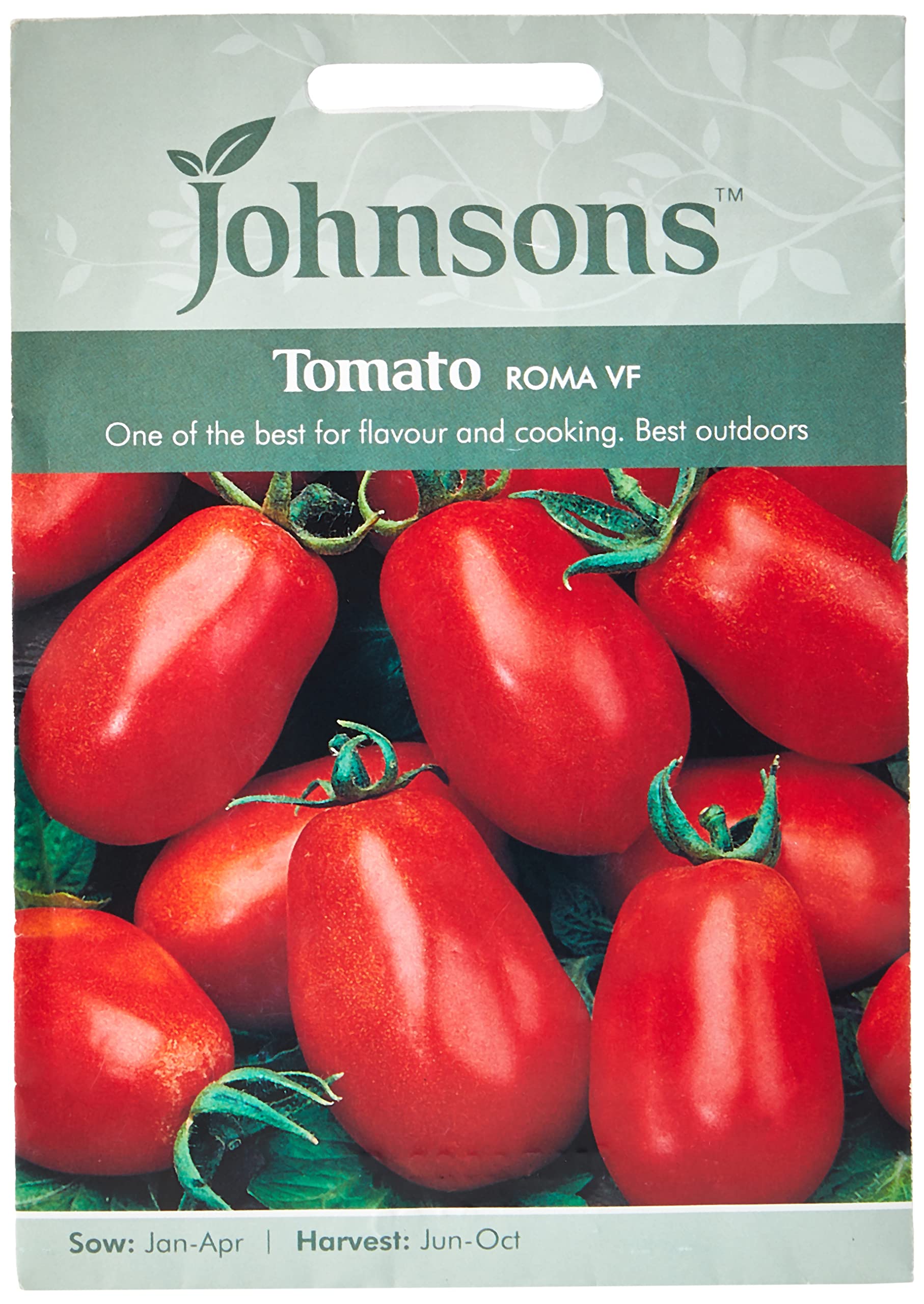 Johnsons 14532 Vegetable Seeds, Tomato Roma VF, Green