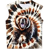 RPWZRCB Kids Tie Dye Tank Tops for Boys Girls Sleeveless Summer Shirts Polyester Outfit Clothes Tees 6-14 Yeas