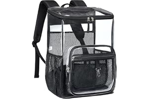 PACKISM Clear Backpack for School - 18 inch Top Loading Bookbag, Black