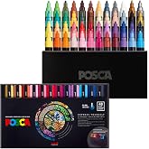 posca&reg; PC-5M Water-Based Acrylic Paint Markers, Medium Tip, 48 Count | Storage Caddy, Reversible Tip (1.8&ndash;2.5 mm), Opaque Paint Pens for Rock Painting, Wood, Glass, Crafts &amp; Art Projects