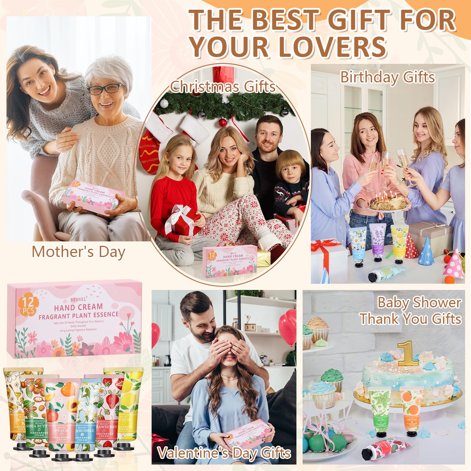 12 Pack Hand Cream Gifts Set For Women, Mini Hand Lotion Travel Size in Bulk for Dry Cracked Hands, Graduation Gifts, End of Year Teacher Appreciation Gifts, Thanksgiving Gifts, Party Favors