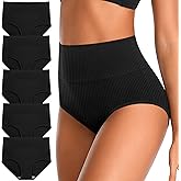 Asbestt Womens Underwear Full Coverage Panties for Ladies Soft Breathable Cotton Briefs High Waisted Hipster