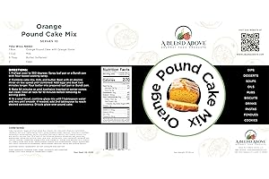 A BLEND ABOVE GOURMET FOOD PRODUCTS A Blend Above Orange Pound Cake Mix, Easy to Bake, 10 Minute Prep, 10 Servings, Delicious Orange Drissle, Moist and Rich Pound Cake, 0 Grams of Fat