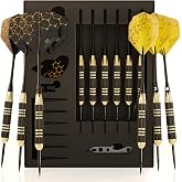 CC-Exquisite Premium Steel Tip Darts Set - Professional Darts, Brass Barrels, Metal Tip Darts, Extra Flights, (12) Aluminum Shafts 35/48, O-Rings, Dart Tool, Dart Sharpener, Darts Case
